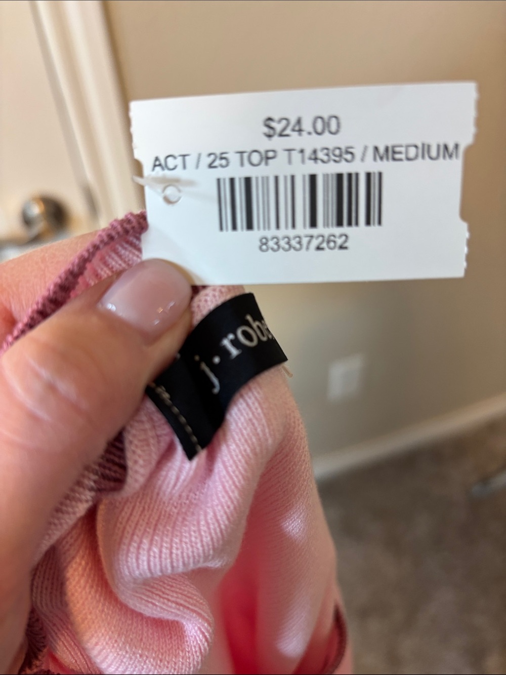 J. Roberts Pink Ribbed Halter Knit Top View 3